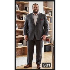 ⁠ Lauren Ralph Lauren Pinstripe Suit Set Wool 40 x 27 52R Old Money Woolmark